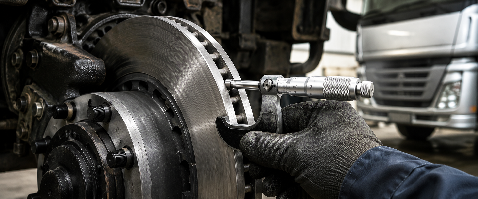 Measuring rotor thickness with a micrometer