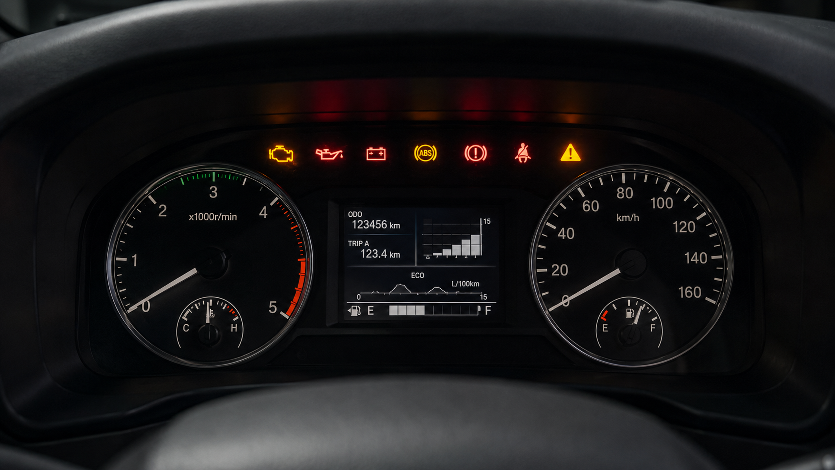 Hino and Isuzu truck dashboard warning lights