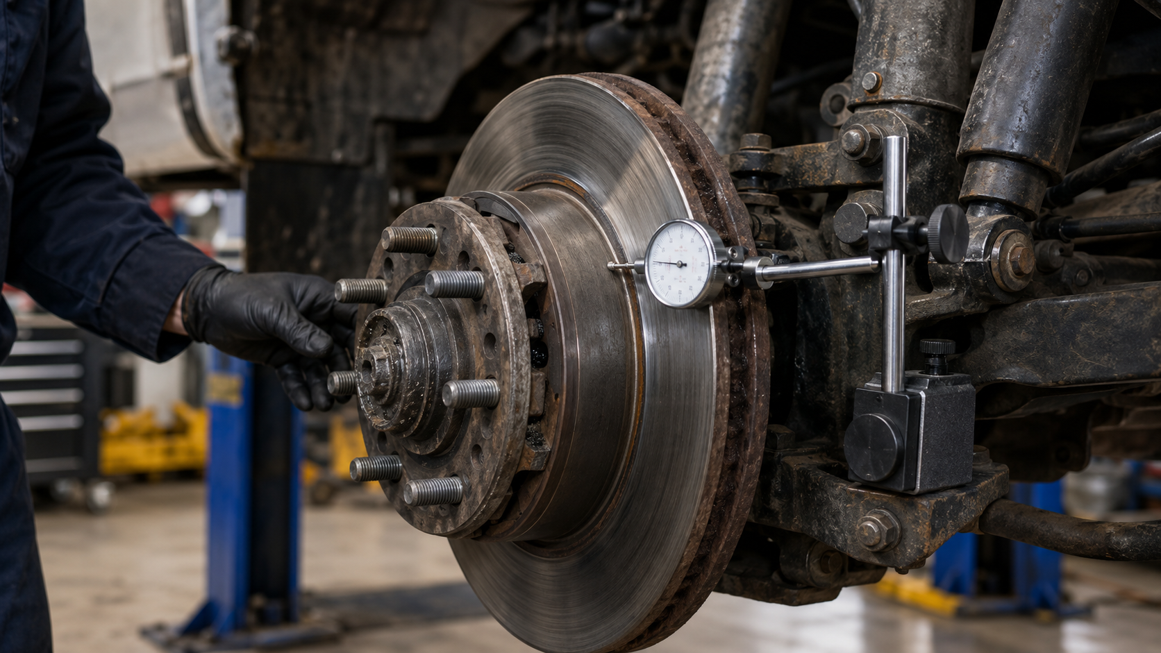 Brake rotor lateral runout inspection
